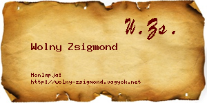 Wolny Zsigmond névjegykártya